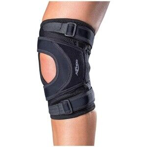 DonJoy Tru-Pull Lite Knee Bra brace Right Leg LARGE Black Patella Support Straps
